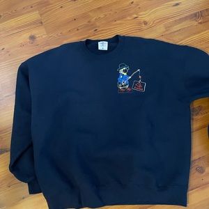 Vintage stitched “will fish for food” sweatshirt